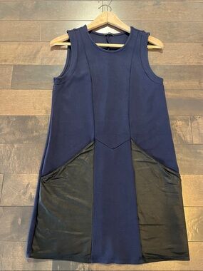Tezenis Navy Shift Dress with Black Pockets M